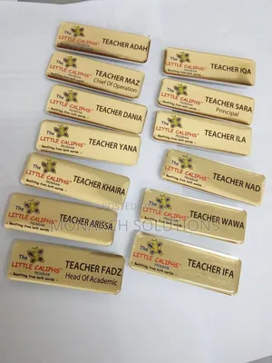 Nametags Both Golden and Silver Available