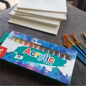 Paints, Brushes, Canvas Set for Events, School, Starters