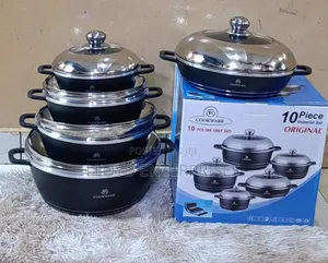 10pcs Tc Non Stick Cookware-Black