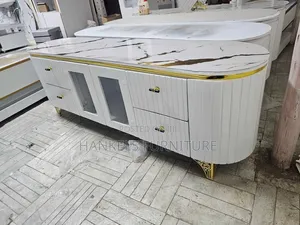 Tv Stand Marble Design Media Storage Unit