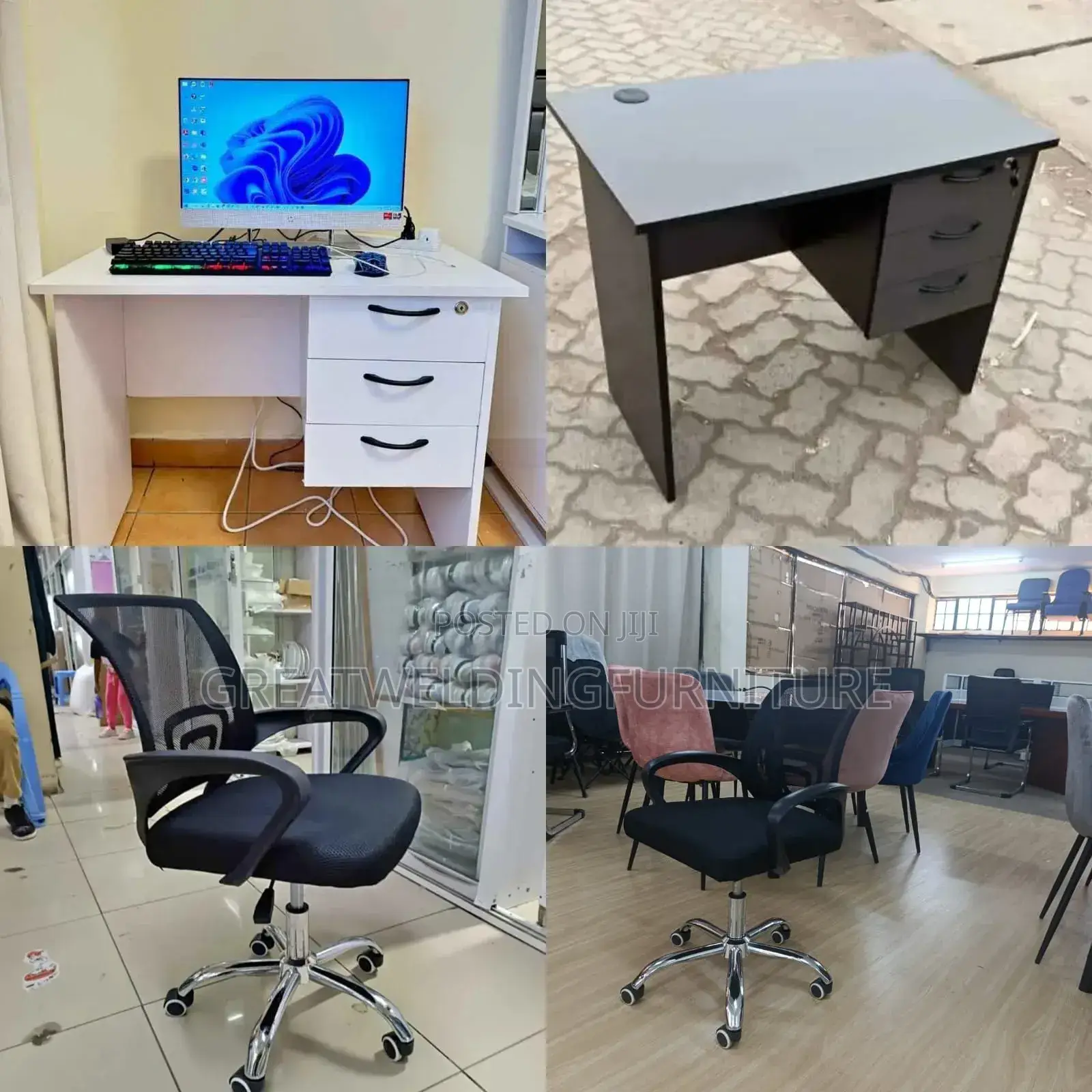 Adjustable Office Mesh Chair With Lockable Office Desks