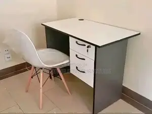 White Office Desk With 3 Lockable Drawers BKP