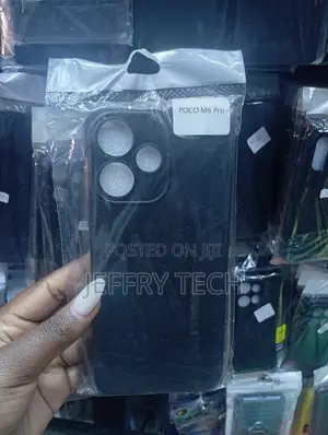 Black Silicone Back Cover Case for the Xiaomi Poco M6 Pro.