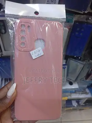 Pink Silicone Case Is Designed for the Infinix S5 Lite Mobile Phone.
