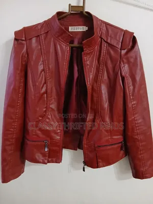 Burgundy Faux Leather Jacket