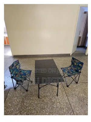 Camping Set of 2 Foldable Chairs And1metallic Foldable Table