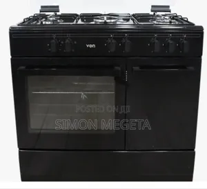 60×90 Von Vcf965031nsk Cooker 5 Gas Burners, Enamel Pan, Electric Oven