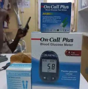 Complete Set of on Call Plus Glucometer With Strips and Prikers