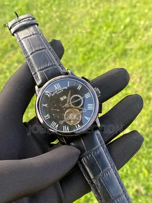 Black Leather Strap Automatic Patek Philippe Gents Watch