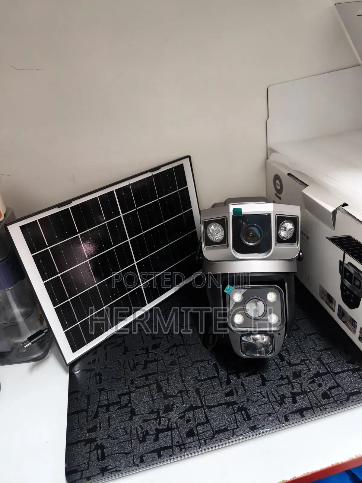 Wide Angle Dual Lens CCTV Wifi Smart Solar Powered 1solar Panel