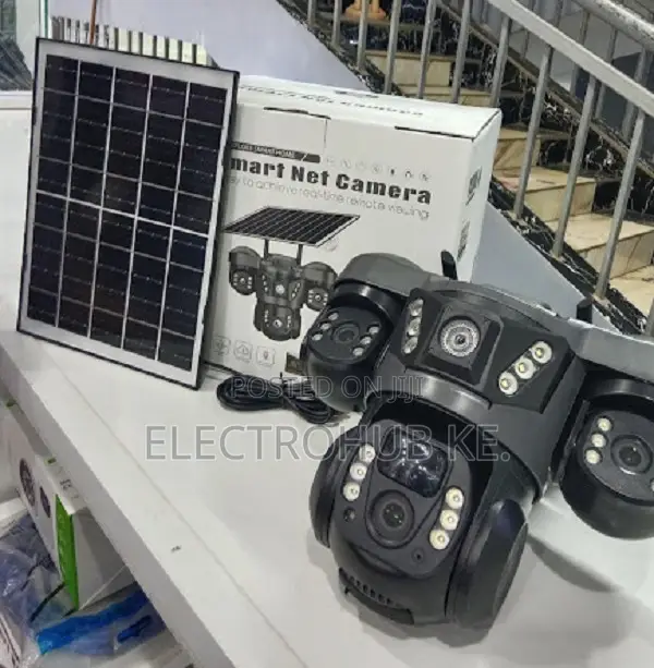 V380 4g Solar Camera 1080p - 3 Lens Wide Coverage