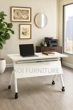 Office Table; Foldable Home Office Training Movable Desk
