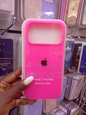 Generic Apple Silicone Case for the iPhone 17 Pro Max in Hot Pink.