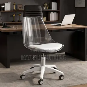 Dining Chairs; Clear Acrtlic Bacrest Eames Padded Chair