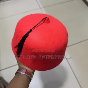 Red Oga/Swahili/Traditional Hat With String