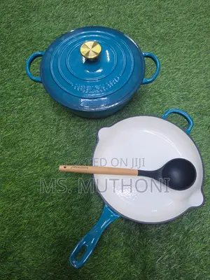Blue 3 PCS Heavy (Skillet Casserole) Enamel Cast Iron