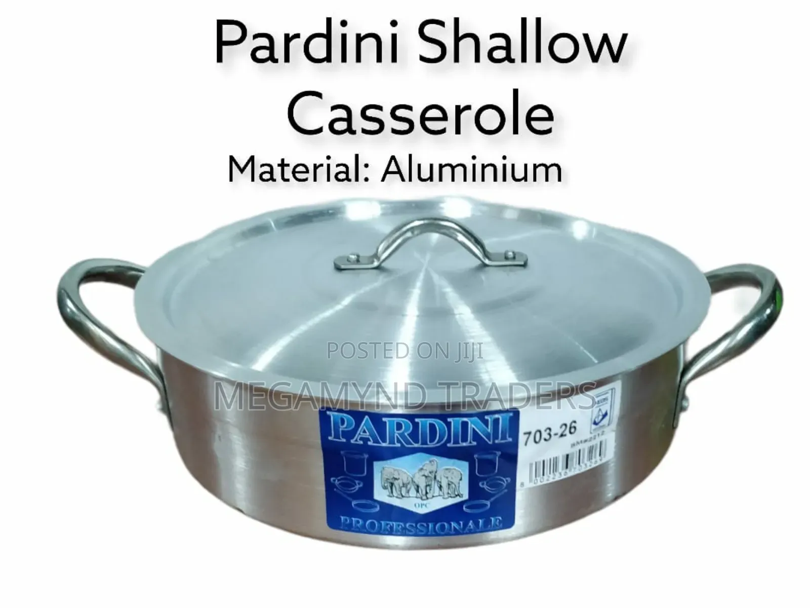 12 LTR Aluminum Sufuria / Pardini Shallow Casserole