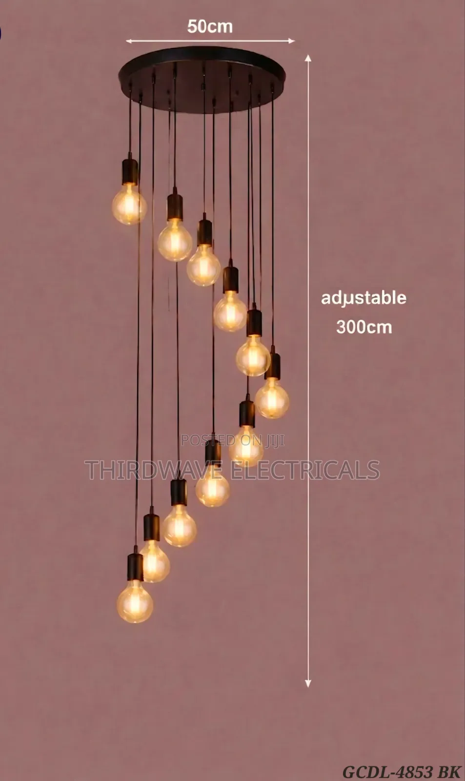 Spiral-Shaped Pendant Light Fixture