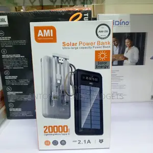 20000mah Ami Am-26 Solar Power Bank Dual Usb Output