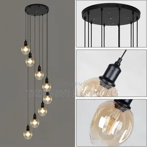 Modern Adjustable Height Spiral-Shaped Pendant Light Fixture H4r