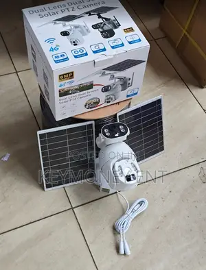 Outdoor Ubox 6mp Dual Lens Solar Powered PTZ Camera Dual Panel