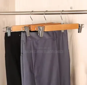 5pcs Set Heavy Duty Non Slip Clip ,Rust Free Closet Wooden Hanger