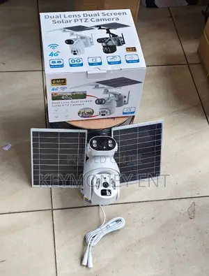 Ubox 6mp Dual Lens Solar Powered PTZ Camera Dual Panel