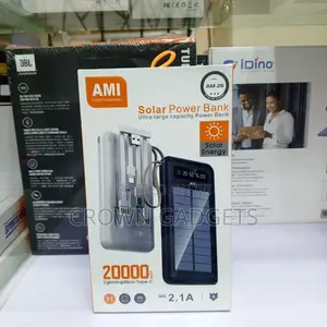 Solar Power Bank 20000mah Ami Am-26 Dual Usb Output