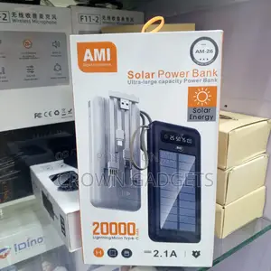 Ami Am-26 Solar Power Bank 20000mah Fast Charge Dual Usb