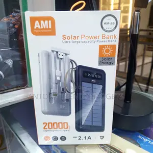 Ami Am-26 Solar Charger 20000mah With Led Torch Light