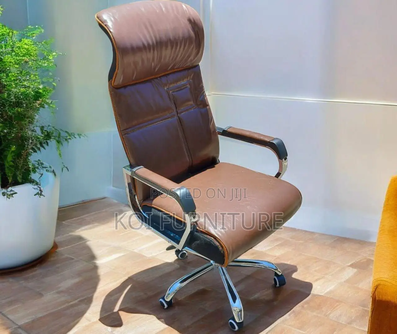 Office Chairs; High Backrest Leather Executive Office Seat