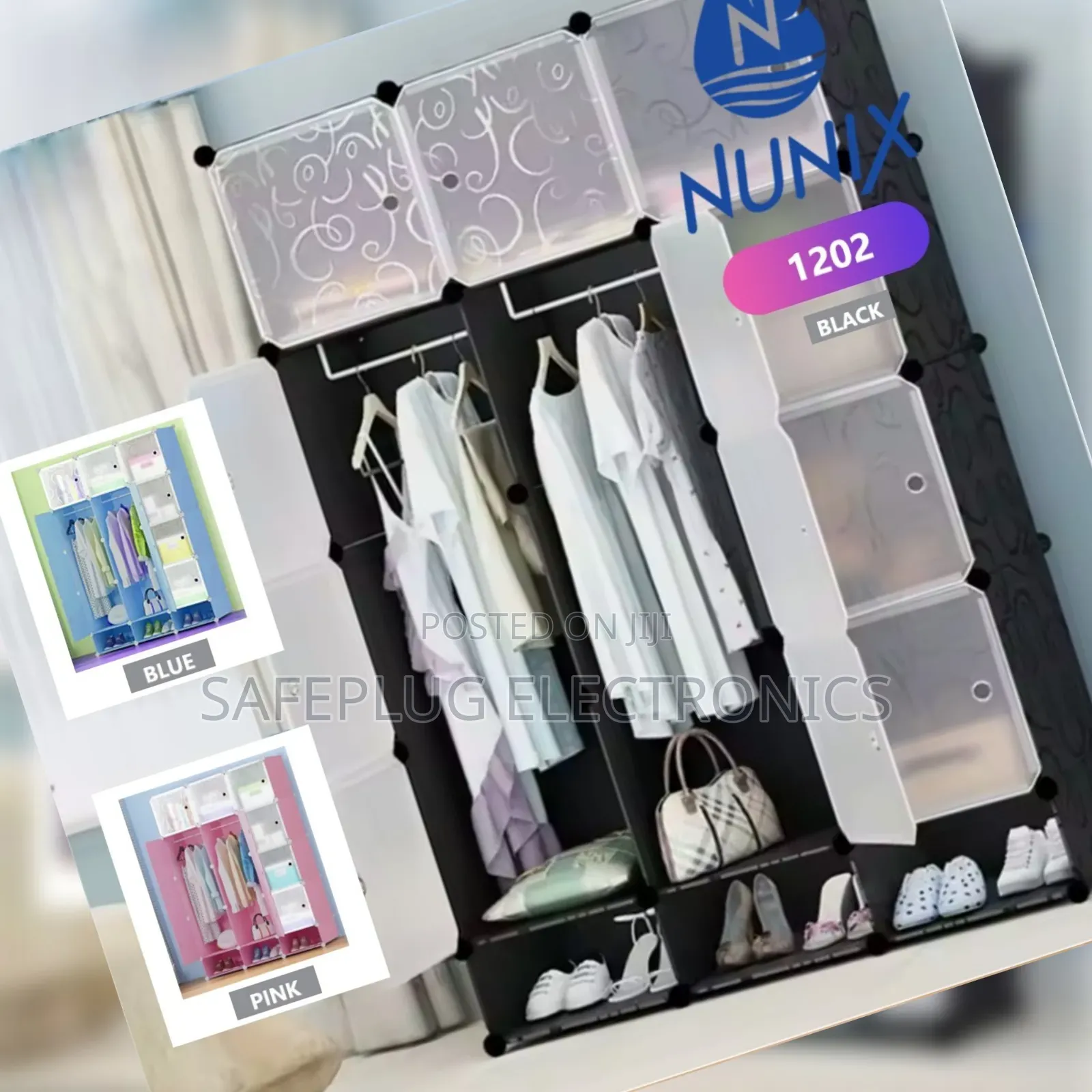 Portable Plastic Wardrobe – Easy Assemble Clothes Organizer