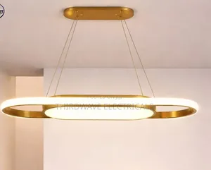 Vintage Modern Gold Circular Led Pendant Chandelier Light Jr4