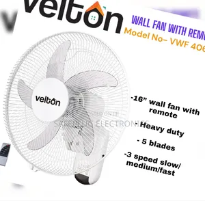 Veltons 16” Wall Fan – Modern Design With Remote Control