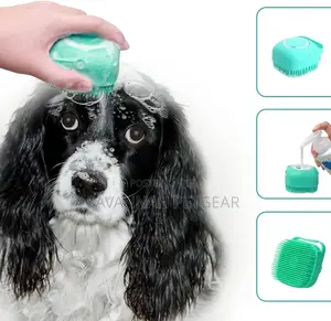 Silicone Shampoo Dispenser Soft Bristle for Long Short Haired Dogs Cat