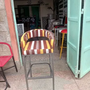 Vip Lounge High Stool Chair With Grey Powder Coated Frame