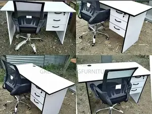 1.2m S White Study Table With a Black Office Mesh Chair