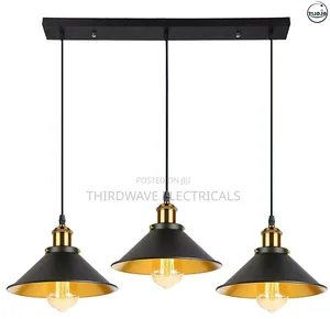 3 Pieces Vintage Industrial Hanging Pendant Light Fixture Nf4