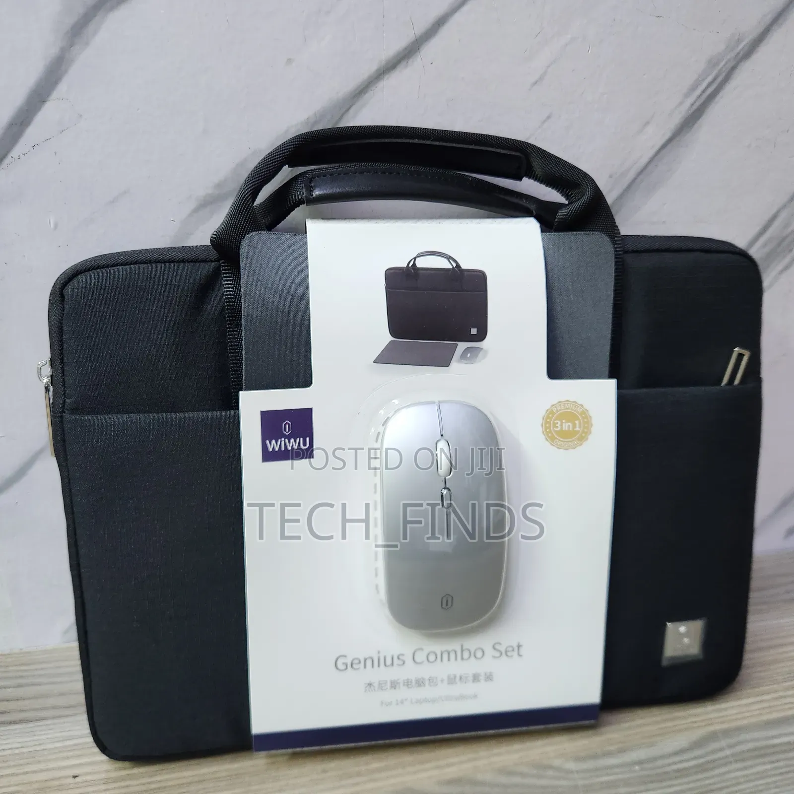 Wiwu Genius Combo Set Bag With Mouse and Mouse Pad for 14" Laptop