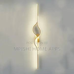 Wave-Shaped Gold Led Wall Light