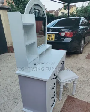 Modern White Makeup Vanity Set