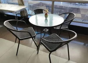 Black Rattan Outdoor Dinning Set