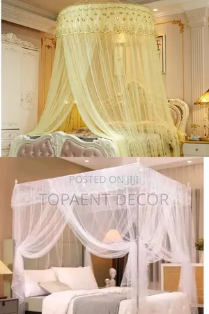 Cream Round, White 4 Stand Buzz Free Mosquito Nets