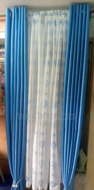 Beautiful Sky Blue Door Curtains for Living Room Door Drapes