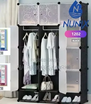 Colour Black 3 Column Plastic Wardrobe
