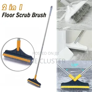 *3-in-1 Floor Scrubbing v- Shaped Brush, Broom Squeegee*