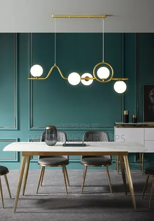 Modern Gold Chandelier With White Glass Globe