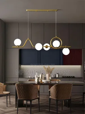 Modern Gold Chandelier With White Glass Globe