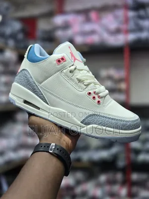 Nike Air Jordan 3 Retro Gs 'White Cobalt Bliss' Sneakers.