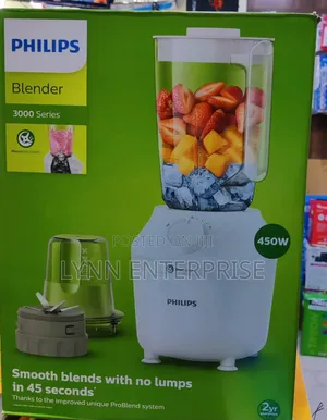 *Philips Blender 2in1 450w ,1 L Capacity With Durable Stainless Steel